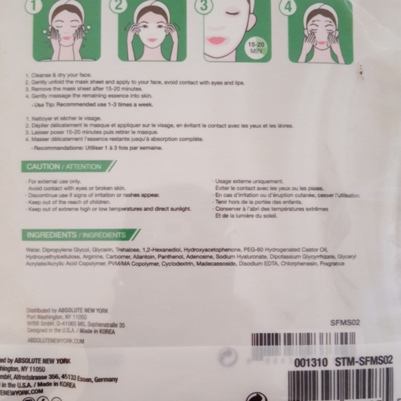 Absolute New York Hydrating Breeze Fiber Maskx5 - Picture 4 of 5